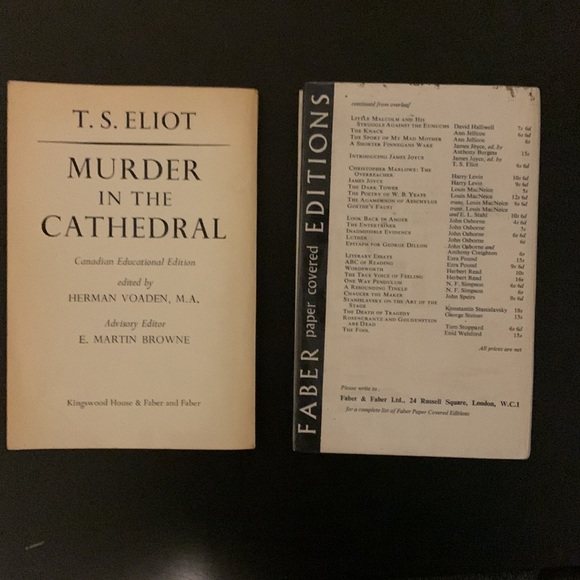 T S Eliot books: murder in the Cathedral and essay - Picture 2 of 4